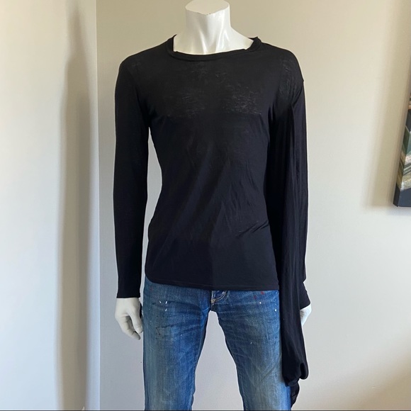 Rick Owens style unisex wrap shirt - Picture 5 of 8